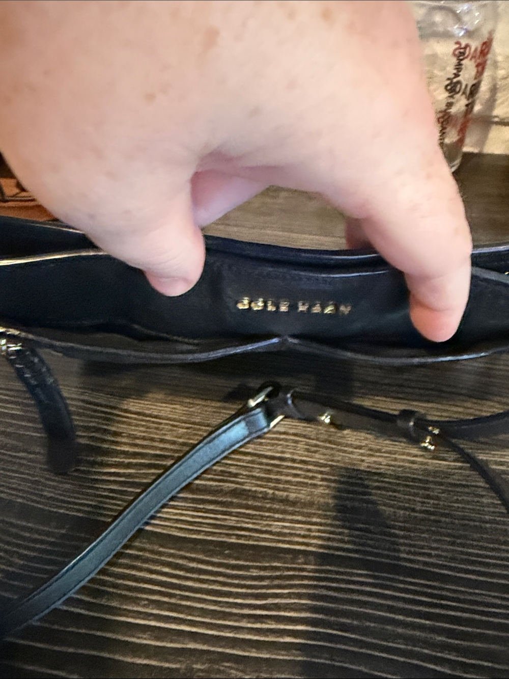 Cole Haan Black felicity Pebbled Leather bag with Front Zips - Picture 7 of 7